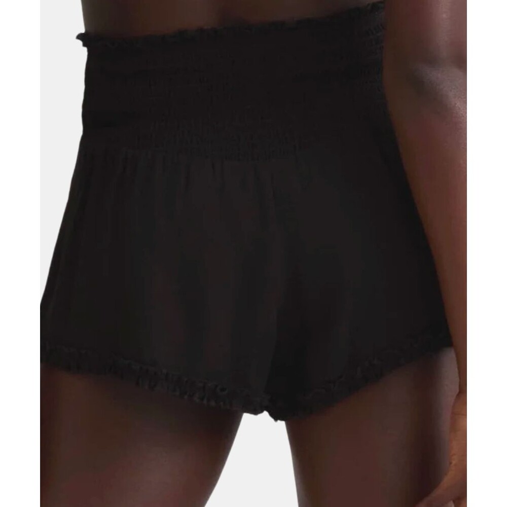 NWT Jessica Simpson Smocked Swim Cover Up Ruffle Rayon Shorts Womens Large Black - Picture 6 of 7